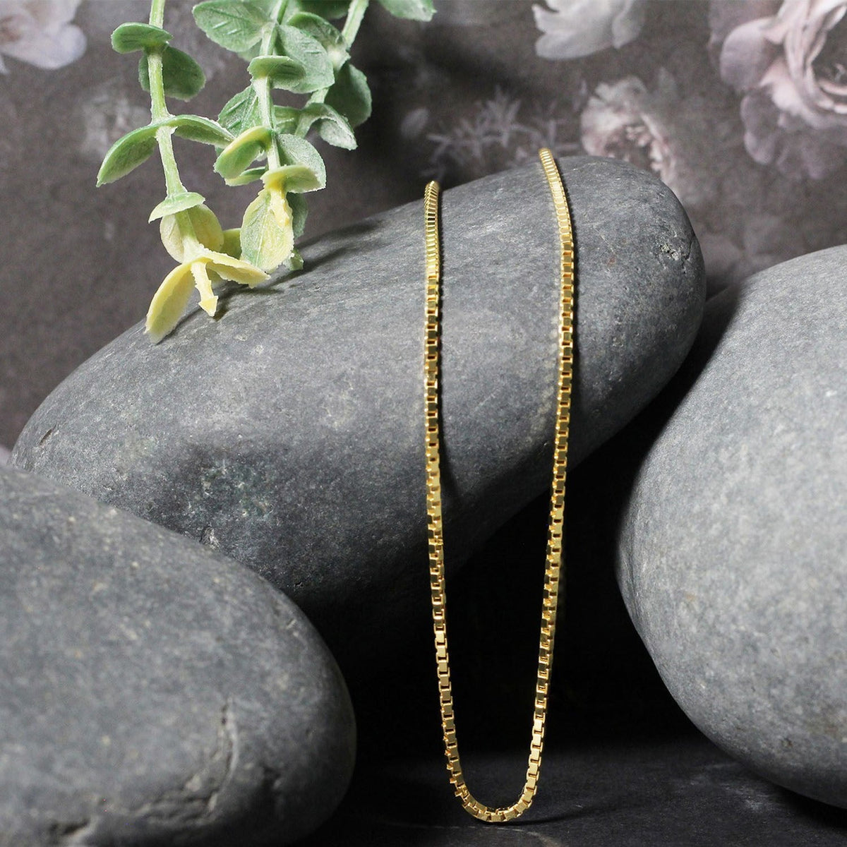 14k Yellow Gold Semi Solid Box Chain 1.6mm