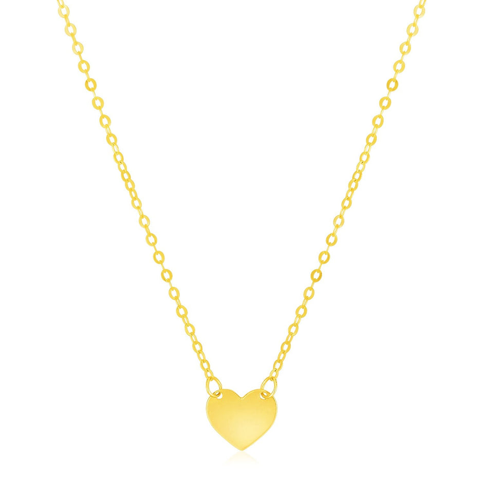14k Yellow Gold Polished Mini Heart Necklace