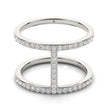 14k White Gold Dual Band Bridge Style Diamond Ring (3/8 cttw)