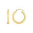 14K Yellow Gold Square Tube Hoop Earrings