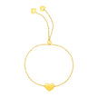 14k Yellow Gold Adjustable Heart Bracelet
