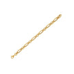14k Yellow Gold Italian Alternating Paperclip Round Links Bracelet (8.00 mm)