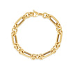 14k Yellow Gold Italian Alternating Paperclip Round Links Bracelet (8.00 mm)