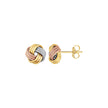 Love Knot Post Earrings in 14k Tri Color Gold