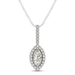 Marquis Shape Diamond Halo Pendant in 14k White Gold (2/3 cttw)