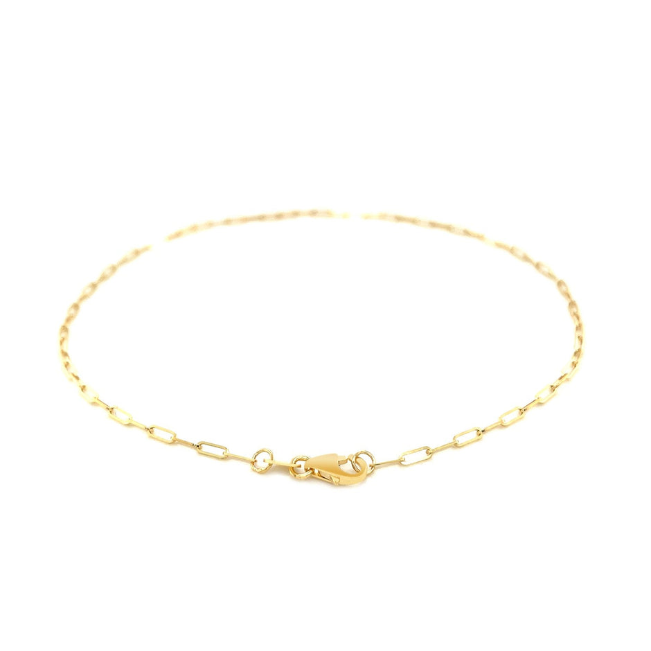 14K Yellow Gold Fine Paperclip Anklet (1.5mm)