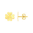 14K Yellow Gold Four Leaf Clover Earrings