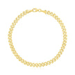 14k Yellow Gold High Polish Textured Fancy Chain Bracelet (4mm)