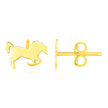 14K Yellow Gold Horse Earrings