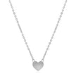 14k White Gold Polished Mini Heart Necklace