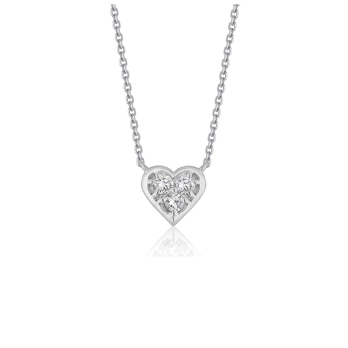 Diamond Heart Design Pendant in 14k White Gold