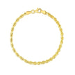 4.0mm 10k Yellow Gold Solid Diamond Cut Rope Bracelet