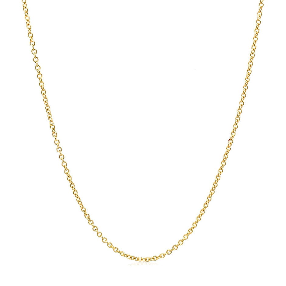 14k Yellow Gold Round Cable Link Chain 1.3mm