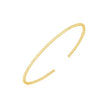 14k Yellow Gold High Polish Bead Cuff Bangle (2mm)