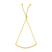 14k Yellow Gold Smooth Curved Bar Lariat Design Bracelet
