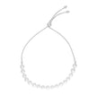14k White Gold Adjustable Friendship Bracelet with Pearls