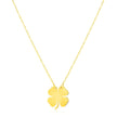 14K Yellow Gold Four Leaf Clover Necklace