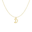 14k Yellow Gold Necklace with Moon
