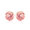 14k Rose Gold Love Knot with Ridge Texture Earrings