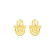 14k Yellow Gold Polished Hand of Hamsa Post Earrings