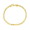 5.0mm 10k Yellow Gold Solid Diamond Cut Rope Bracelet