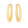 14k Yellow Gold Elongated Oval Hoops