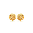 10k Yellow Gold Love Knot with Ridge Texture Earrings