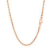 14k Rose Gold Solid Diamond Cut Rope Chain (2.30 mm)