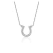 14k White Gold Horseshoe Design Diamond Pendant