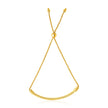 14k Yellow Gold Smooth Curved Bar and Lariat Style Bracelet