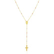 14k Tri Color Gold Lariat Rosary Necklace
