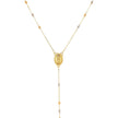 14k Tri Color Gold Lariat Rosary Necklace
