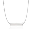 14k White Gold Smooth Flat Horizontal Bar Style Necklace