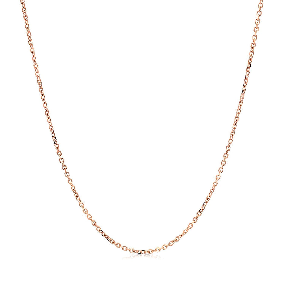 18k Rose Gold Diamond Cut Cable Link Chain (1.10 mm)