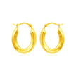 14k Yellow Gold Polished Oval Hoop Earrings