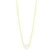 14k Yellow Gold Pearl Solitaire Necklace