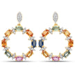 4.12 Carat Genuine Multi Sapphire .925 Sterling Silver Earrings