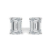 14K White Gold 1/2 Cttw Lab Grown Emerald Cut Diamond Solitaire Stud Earrings