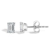 14K White Gold 1/2 Cttw Lab Grown Emerald Cut Diamond Solitaire Stud Earrings