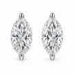 14K White Gold 1/4 Cttw Lab Grown Marquise Diamond Solitaire Stud Earrings