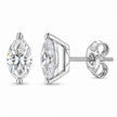 14K White Gold 1/4 Cttw Lab Grown Marquise Diamond Solitaire Stud Earrings