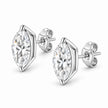 14K White Gold 1/4 Cttw Lab Grown Marquise Diamond Solitaire Stud Earrings