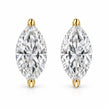 14K White Gold 1/4 Cttw Lab Grown Marquise Diamond Solitaire Stud Earrings
