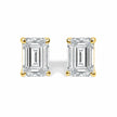 14K White Gold 1/2 Cttw Lab Grown Emerald Cut Diamond Solitaire Stud Earrings