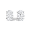 14K White Gold 1.00 Cttw Lab Grown Oval Solitaire Diamond Stud Earrings
