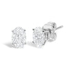 14K White Gold 1.00 Cttw Lab Grown Oval Solitaire Diamond Stud Earrings