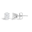 14K White Gold 1.00 Cttw Lab Grown Oval Solitaire Diamond Stud Earrings