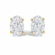 14K White Gold 1.00 Cttw Lab Grown Oval Solitaire Diamond Stud Earrings