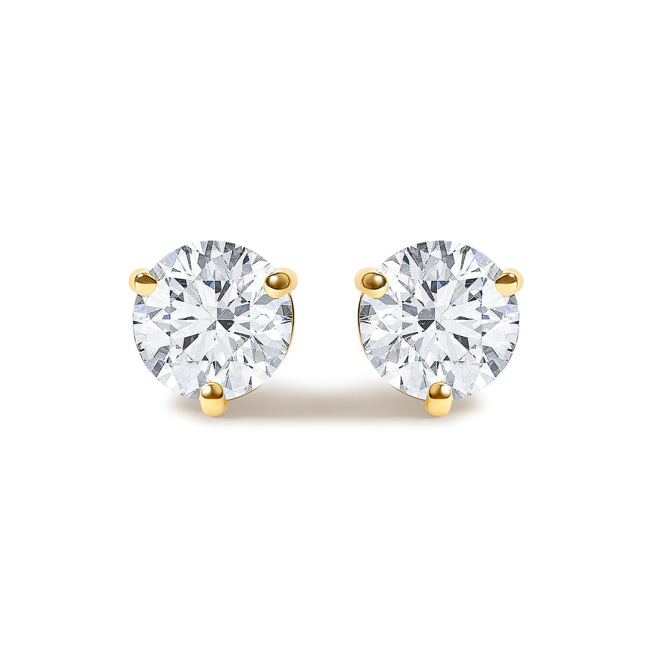 14K White Gold 1.00 Cttw Lab Grown Diamond Martini Set Round Solitaire Stud Earrings
