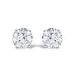 14K White Gold 1/2 Cttw Round Lab Grown Diamond Solitaire Stud Earrings with Push Backs